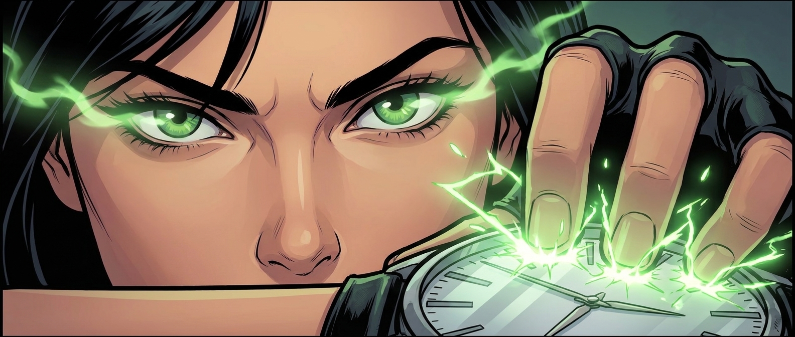 Nora's eyes glowing
