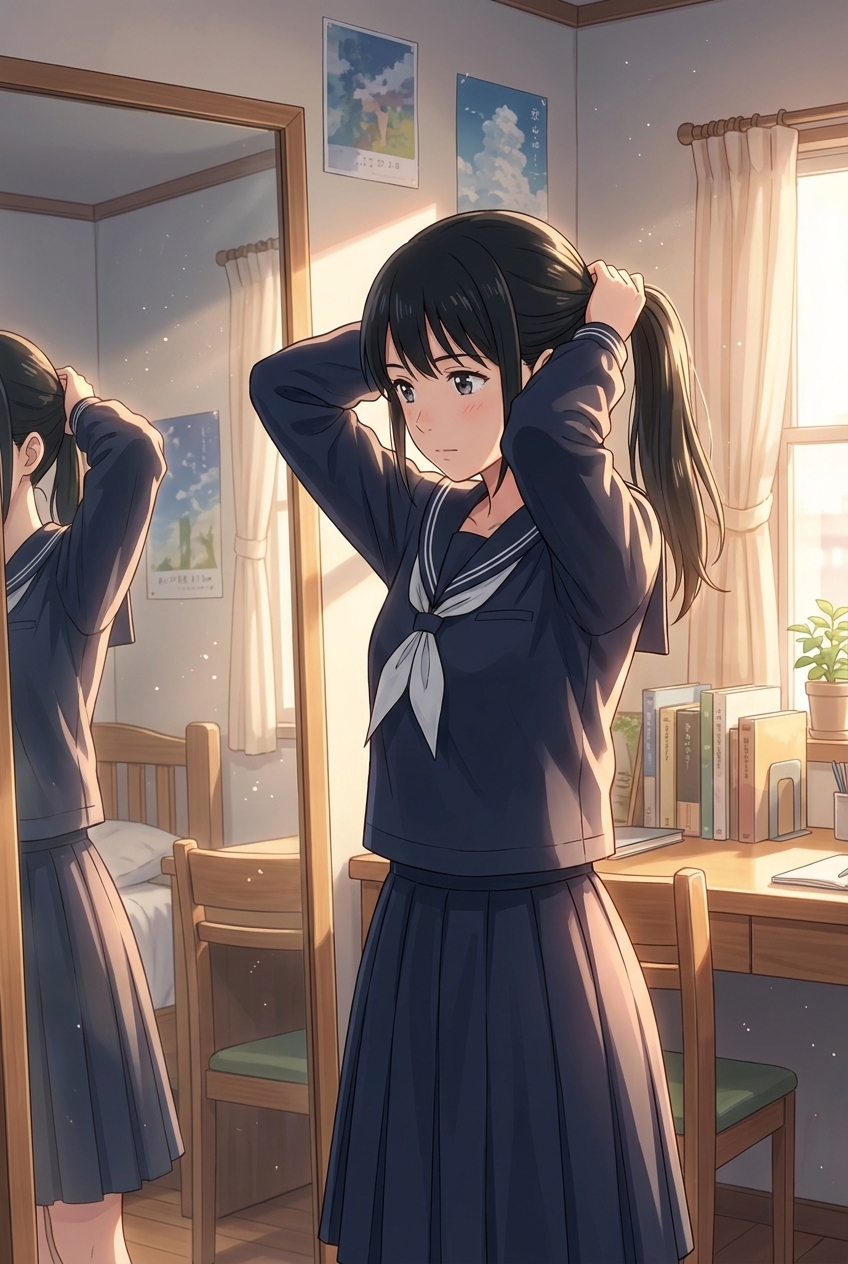 Nozomi getting ready
