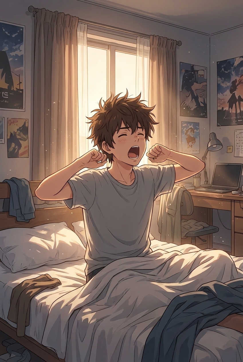 Jake waking up