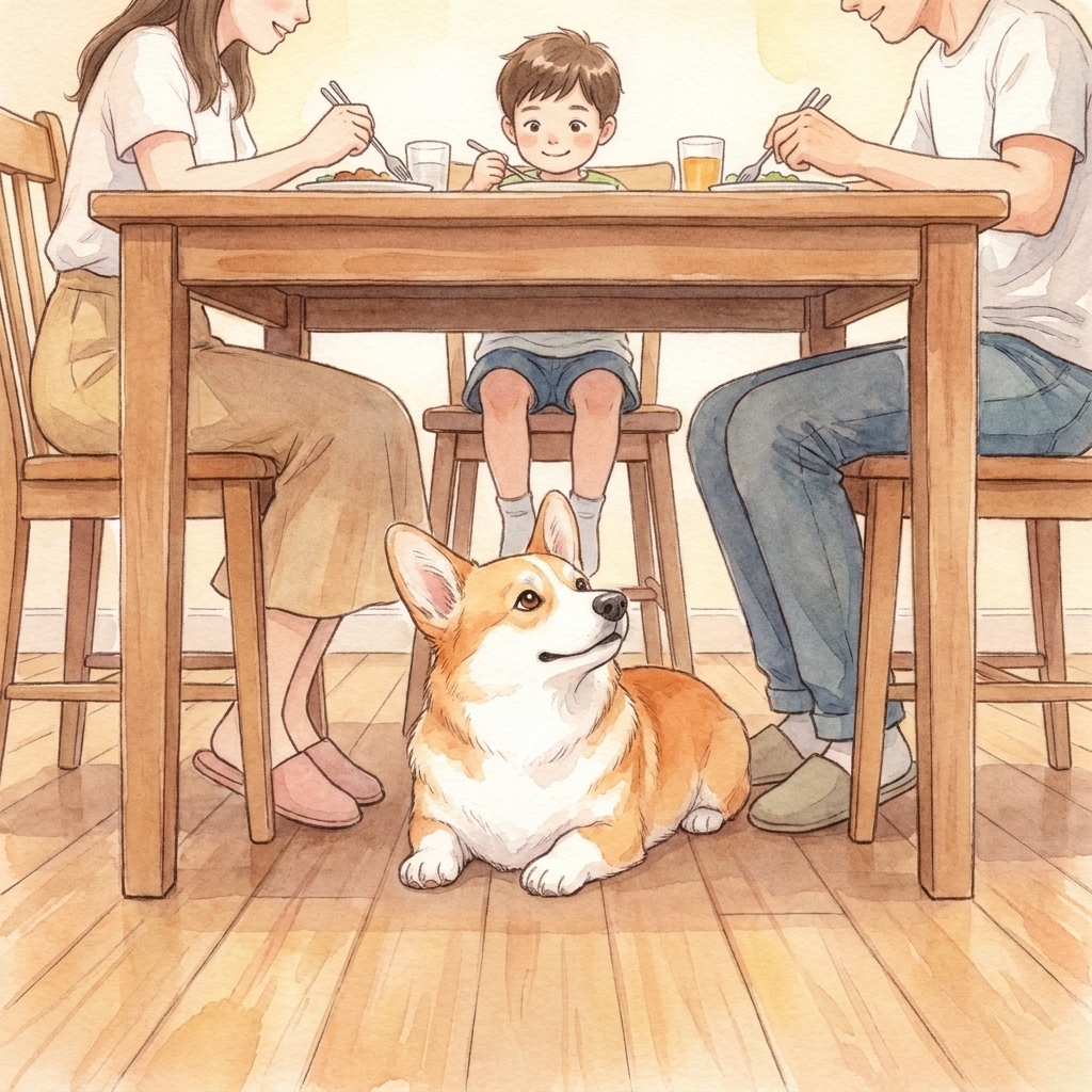 식탁 밑 우디